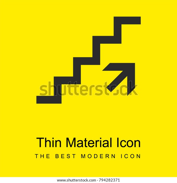 昇順の階段では 明るい黄色のマテリアルの最小アイコンまたはロゴデザインが表示されます のベクター画像素材 ロイヤリティフリー