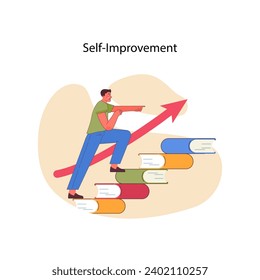 Ascending the steps of self-improvement in neuro-linguistic programming. Personal growth as an upward journey. Continuous learning and development visualized. Achieving goals with each step.