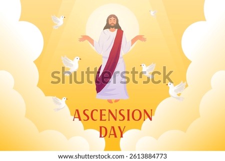 ascension day background illustration in gradient style
