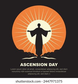 Ascension Day background. Religious Christian. Vector illustration.