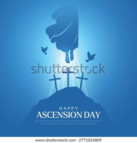 Ascension Day design with Jesus Christ in the sky vector illustration. Creative illustration of the ascension of Jesus Christ.