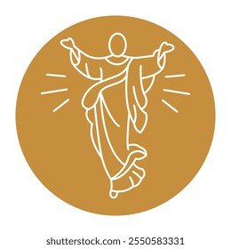 Ascension Day of Jesus Christ black line icon. Christian holiday concept. Editable stroke