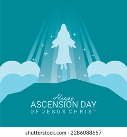ascension day of jesus christ poster template vector stock
