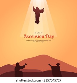 The Ascension Day of Jesus Christ Vector Illustration. Biblical silhouette illustration series