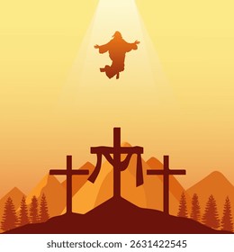 Ascension Day of Jesus Christ Vector Illustration