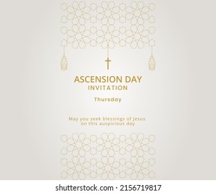 Ascension Day Party Invitation Template Vector Illustration