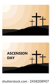 Ascension day posters with Crosses drawing to celebrate the ascension of Jesus