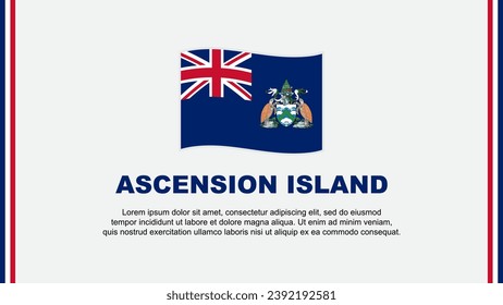 Plantilla de diseño de fondo abstracto de la bandera de la isla de ascensión. Ilustración del Vector del Día de la Independencia de la Isla de Ascensión. Caricatura de la isla de Ascensión