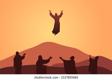 The ascension of Jesus Christ, Biblical vector illustration series