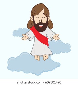 The Ascension of Jesus Christ With Blue Sky Vector