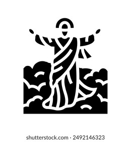ascension of jesus feast catholic holiday glyph icon vector. ascension of jesus feast catholic holiday sign. isolated symbol illustration