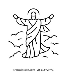 ascension of jesus feast catholic holiday line icon vector. ascension of jesus feast catholic holiday sign. isolated contour symbol black illustration