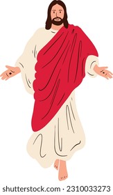 Ascension of Jesus Hand Drawn Illustration