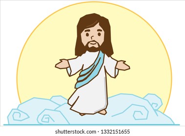 the ascension of Jesus on the cloud