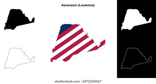 Ascension Parish (Louisiana) outline map set