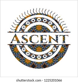 Ascent arabesque style emblem. arabic decoration.