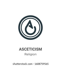 Asceticism glyph icon vector on white background. Flat vector asceticism icon symbol sign from modern religion collection for mobile concept and web apps design.