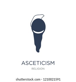 asceticism icon. Trendy flat vector asceticism icon on white background from Religion collection, vector illustration can be use for web and mobile, eps10