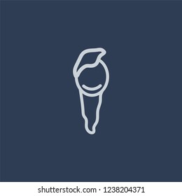 asceticism icon. Trendy flat vector line asceticism icon on dark blue background from Religion collection. 