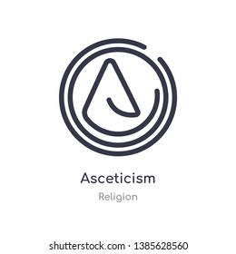 asceticism outline icon. isolated line vector illustration from religion collection. editable thin stroke asceticism icon on white background