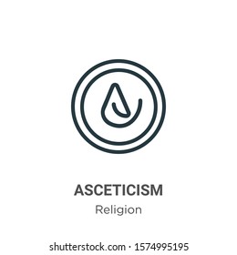 Asceticism outline vector icon. Thin line black asceticism icon, flat vector simple element illustration from editable religion concept isolated on white background