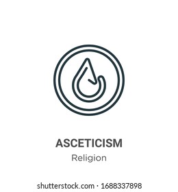 Asceticism outline vector icon. Thin line black asceticism icon, flat vector simple element illustration from editable religion concept isolated stroke on white background