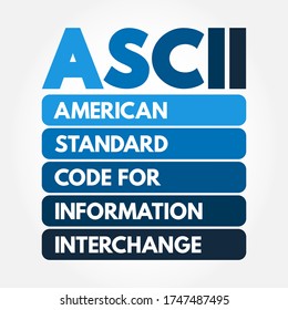 Ascii American Standard Code Information Interchange Stock Vector ...