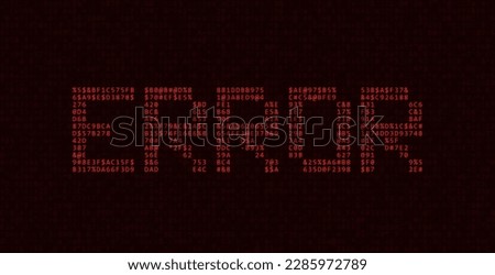 ASCII Art ERROR Word Made from Random Letters and Numbers. Dark Binary Code Error. Concept of Protected Digital Data Leak. Hacker Attack Database Malware. Cyber Security Vector Background.