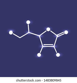 Ascorbic acid or vitamin C chemical formula