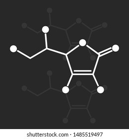 Ascorbic acid or vitamin C chemical formula