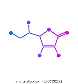 Ascorbic acid or vitamin C chemical formula