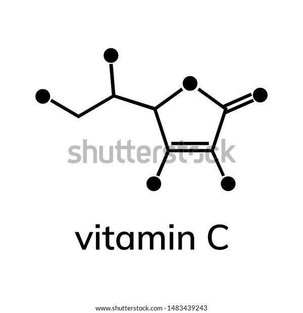 Ascorbic Acid Vitamin C Chemical Formula Stock Vector Royalty Free 1483439243