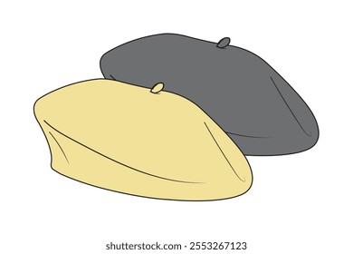 Ascot cap vector mockup template.