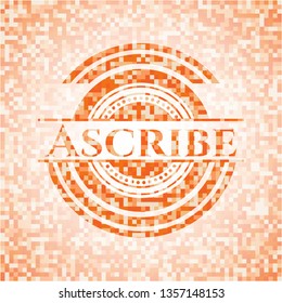 Ascribe abstract orange mosaic emblem