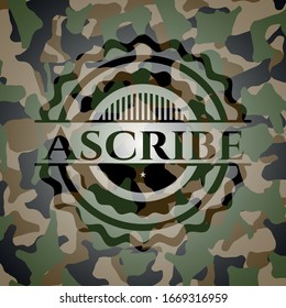 Ascribe on camo pattern. Vector Illustration. Detailed.