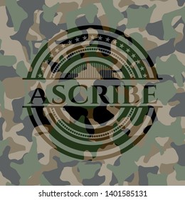 Ascribe on camouflaged texture. Vector Illustration. Detailed.