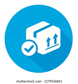 asd Delivered box verification symbol  vector icon illustrationasd