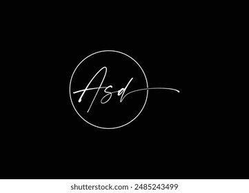 ASD initial letter monogram logo and letter logo design