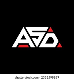 ASD triangle letter logo design with triangle shape. ASD triangle logo design monogram. ASD triangle vector logo template with red color. ASD triangular logo Simple, Elegant, and Luxurious design.