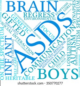 ASDs Word Cloud on a white background. 