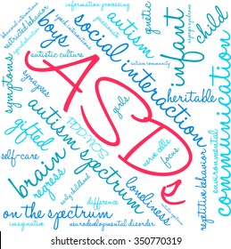 ASDs Word Cloud on a white background. 