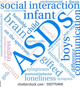 ASDs Word Cloud on a white background. 