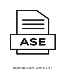 ASE FILE DOCUMENT ICON black and white vector sign