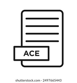 ASE File Document Icon Black line art vector