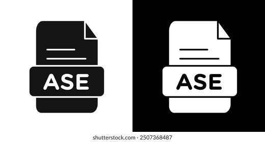 ASE File Document Icon flat line symbol set.