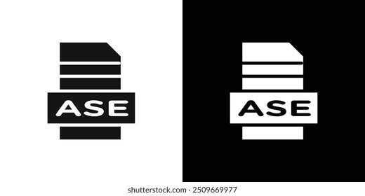 Ícone de documento do arquivo ASE Conjunto de vetor plano contorno