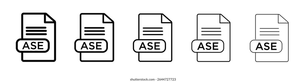 Logotipo do conjunto de ilustrações simples do ícone de documento do arquivo ASE