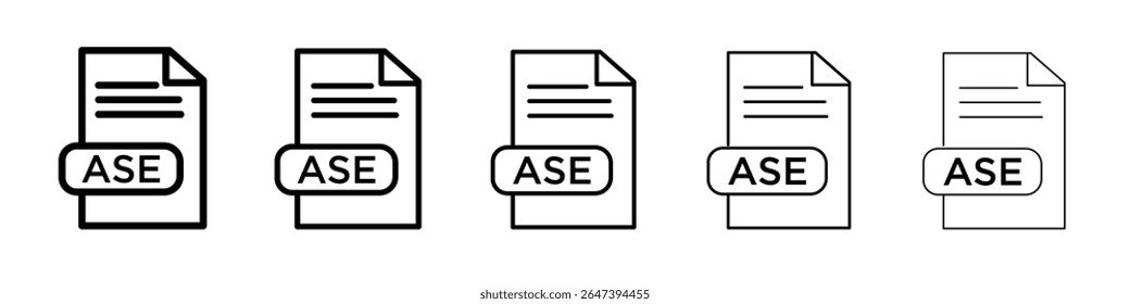 Logotipo do conjunto de ilustrações simples do ícone de documento do arquivo ASE