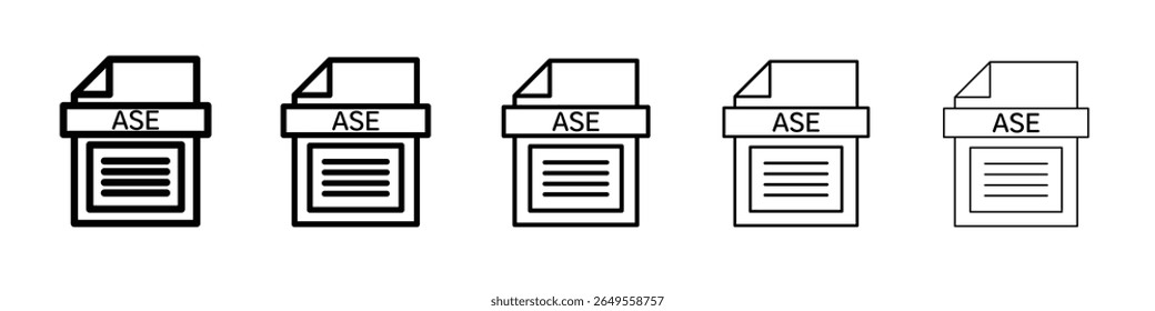 Arquivo ASE Ícone de documento simples simples logotipo de estrutura de tópicos
