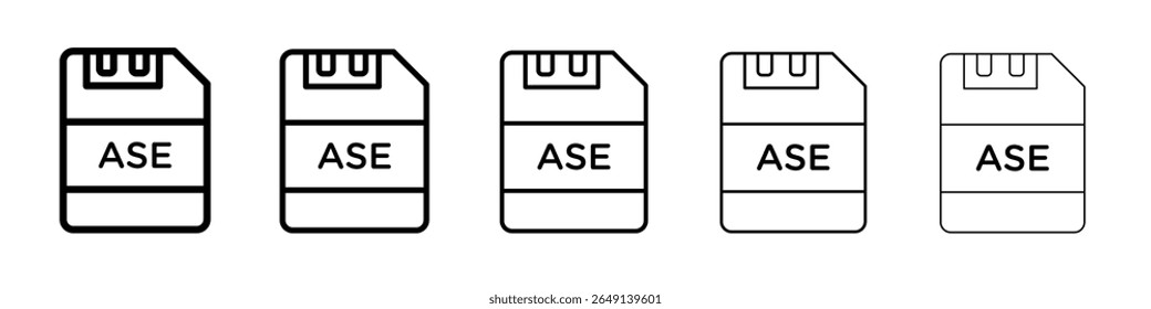 Ícone de documento de arquivo ASE ilustração simples logotipo art